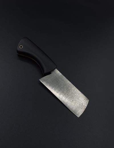 Kleines Arbeitsmesser, 300 Lagen Damast, mit Griff (10,5 cm) aus Grenadill